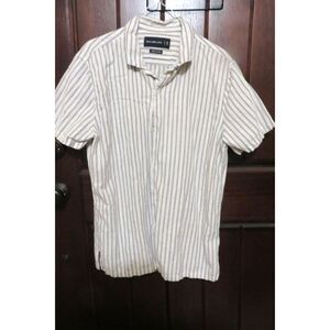 Abercrombie Fitch Collar Linen Blend Textured Shirt Men's Med Button Up